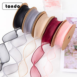 40 Mm 10Yard Nieuwe Roze Witte Organza Lint <span class=keywords><strong>Christmas</strong></span> Gift Wrap Handwerk Bloemen Strik Bruiloft Verjaardag Decoraties - Product Image 1