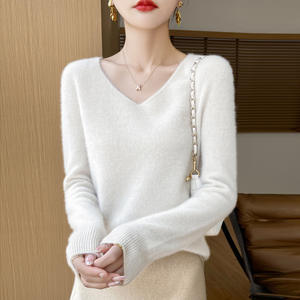 <b>Women's</b> <b>woolen</b> <b>sweater</b> V-neck knitted top outer wear slim bottoming shirt - Product Image 1