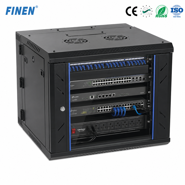 WMG Wall-mounted Network Cabinet-Cold Rolled Steel Enclosure Tempered Glass Front Removable Side/Rear Panels Stock for Server
