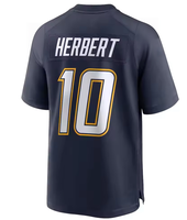 Jahitan Berkualitas Terbaik Dapat Disesuaikan # 15 McCONKEY # 10 HERBERT # 3 JAMES Jersey Sepak Bola Amerika