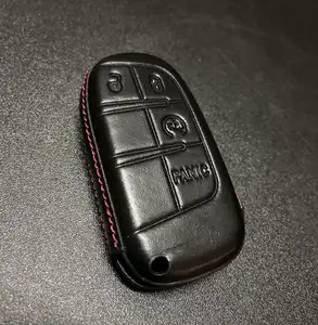 クライスラーコマンダーグランドチェロキーレネゲード用の新しい4Dスタイルレザーカーキーカバー、31パニックボタン付き
