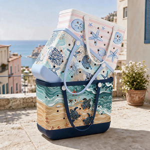Sac de plage en EVA imprimé sur mesure, imperméable, lavable, thème océan, sac de plage en caoutchouc à trous ouverts, grande capacité pour les vacances à la piscine - Product Image 1