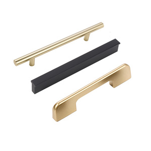 Modern Minimalist Bar Cabinet Handles Gold <b>Black</b> Aluminum Alloy Wardrobe Drawer Pulls Durable Design - Product Image 5