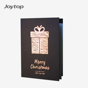 Joytop Großhandel 8 Designs Luxus exotische Neujahr schwarze Karte Weihnachten Bronzing Nachricht Segen Gruß karte mit Umschlag