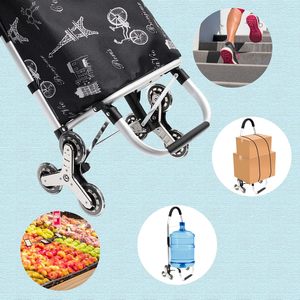Carrito de compras con marco de aluminio resistente y bolsa de lona impermeable extraíble, carrito de mano para subir escaleras - Product Image 6