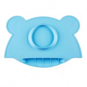 New Design Silicon Suction <b>Mat</b> with Catch Pocket Silicone Placemat <b>Plate</b> for Babies Kids and Toddlers - Product Image 2