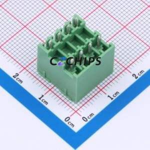 DB2EVHB-3.5-2*4P-GN Plug-in Terminal Block Through hole,P=3.5mm Connector Board-to-Board / Socket - Closed 2x4P 3.5mm Green - Product Image 2