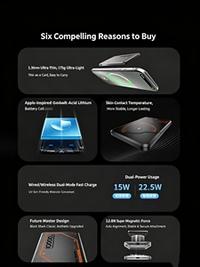แบตสำรองแม่เหล็กบางเฉียบ Black Shark Blade 2+ ได้รับการรับรองมาตรฐาน 3C, ชาร์จเร็วแบบไร้สาย, พกพาสะดวก, ปลอดภัยสำหรับการเดินทางโดยเครื่องบิน, รองรับการชาร์จไฟฟ้าแรงดันสูง - Product Image 3