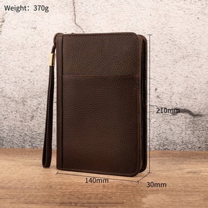 Porte-cartes de voyage portable en cuir PU, design classique, sac de rangement à fermeture éclair pour tabac - Product Image 2