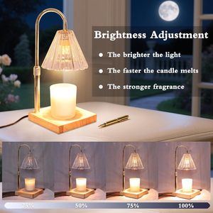 Lampe chauffe-bougie moderne de luxe en gros, lampe à cire fondante pour aromathérapie avec minuterie et variateur d'intensité pour bougies aromatiques - Product Image 3