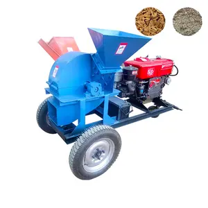 Sawdust portable hammer mill crusher mobile diesel engine wood branch shredder wood waste crusher machine