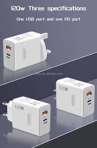 Adaptador rápido de 120W, <span class=keywords><strong>cargador</strong></span> de pared + Cable PD, Puerto USB de W, Puerto USB, UE, EE. UU., Reino Unido, PD, <span class=keywords><strong>cargador</strong></span> rápido de 25W para Iphone, <span class=keywords><strong>Huawei</strong></span>, xiaomi - Product Image 3