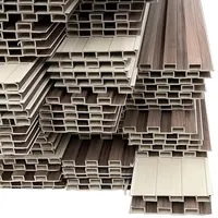 Panneaux muraux en PVC WPC, Grain de bois de haute qualité, 8 pièces, design de plastique, revêtement par Extrusion