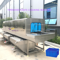 Automatische kleine plastic mandenwasmachine |   Fruit, groente, vis, omzetkratten, reinigingsapparatuur