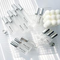 Flacon pulvérisateur carré en verre transparent dépoli vide pour parfum, avec bouchon à vis et impression sérigraphiée, 5ml, 10ml, 20ml, 30ml, étiquette personnalisée