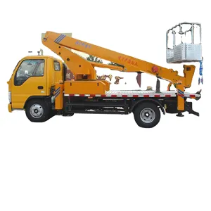 شاحنة أمان إسوزو منصة أعمال جوية متنقلة لورشات الأعمال شاحنة ديزل ماكينة رفع لأعمال البناء