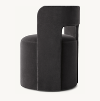 Ensemble de salle à manger intérieur minimaliste au design Art Déco français, pour cuisine, salle à manger d'hôtel, salle de banquet, avec dossier incurvé en tissu, pour salon