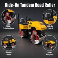 Rouleau vibratoire tandem autoporté FYL-850, double tambour entièrement hydraulique, 30KN, diesel, compacteur d'asphalte et de sol