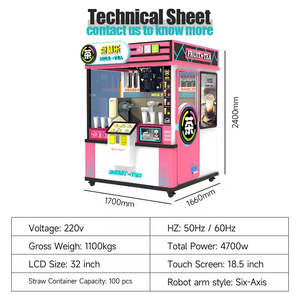 Máquina Expendedora Inteligente Automática de Té con Leche y Café para Centros Comerciales y Supermercados, Máquina Expendedora de Té de Burbujas que Funciona con Monedas - Product Image 2