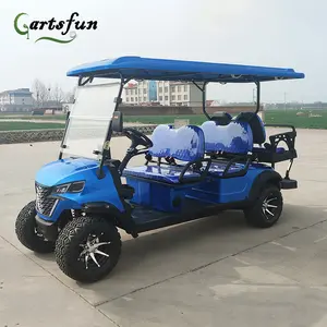 Design di fabbrica nuovo di zecca 4 + 2 posti 72 v golf cart 6 posti off road golf carretti fornitura per i prezzi di vendita