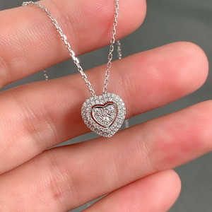 Collana con Doppio Ciondolo a Cuore per Donne, Gioiello Elegante e alla Moda per Uso Quotidiano, Idea Regalo - Product Image 2