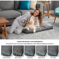 Lits pour chiens imperméables pour chiens de taille moyenne, 4 pouces d'épaisseur, jusqu'à 50 livres, avec housse amovible et lavable, tapis pour animaux de compagnie, oreillers