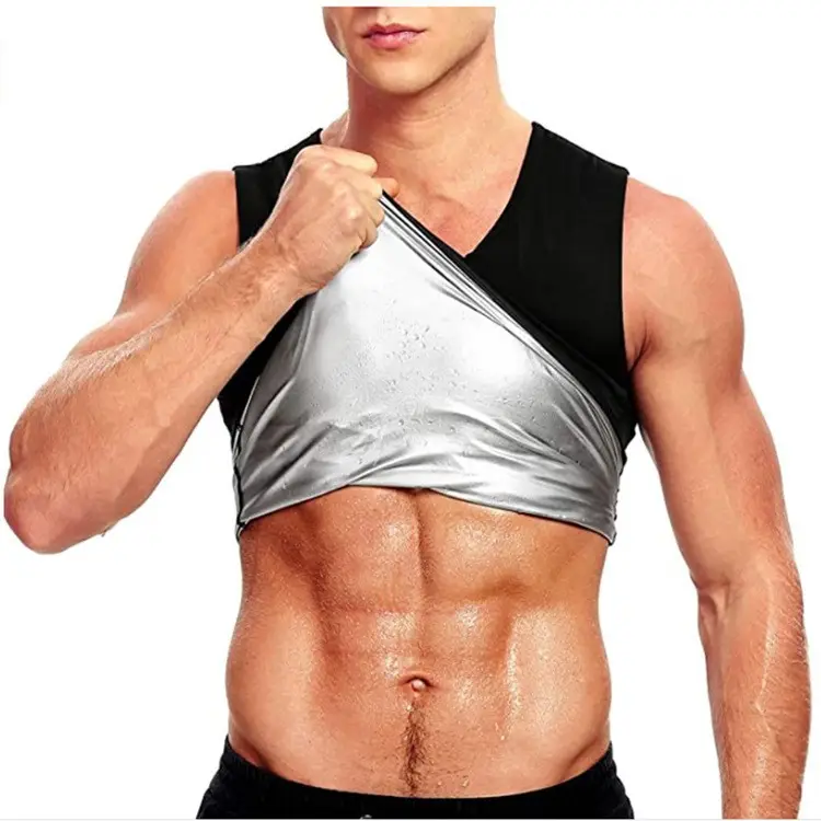 Sauna anzug für Männer Taillen trainer Heat Trapping Shirt Sweat Body Shaper Weste für Workout Sports Slim Compression Shirts für Männer