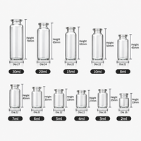 Bouteilles transparentes les plus vendues, flacons en verre transparent pour poudre, petits emballages en verre vides, bouteille en verre transparente