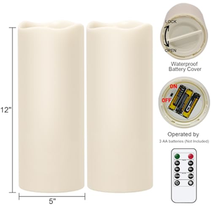Vela LED Impermeable con Llama 3D sin Fuego, Funciona con Batería, con Control Remoto y Temporizador para Decoración de Fiestas al Aire Libre - Product Image 3
