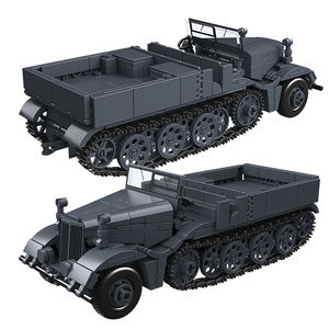 1/35 Ww2 <span class=keywords><strong>Sd</strong></span>.<span class=keywords><strong>Kfz</strong></span>. <span class=keywords><strong>9</strong></span> Famo Tracteur d'artillerie lourde allemande Half-Track Véhicules blindés Modèle à l'échelle Collection Bloc de construction - Product Image 1