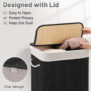 Cestas de Lavandería de Bambú Personalizadas con Tapa y Correa de Transporte para Almacenamiento en el Hogar y el Baño - Product Image 4