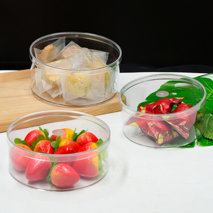 Khả năng vận chuyển cứng nhựa lưu trữ container cho thực phẩm bánh cookie kẹo đồ ăn nhẹ minh bạch cao hộp tròn với nắp - Product Image 6