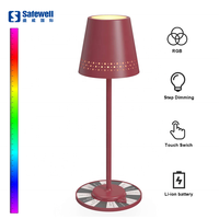 Moderne Hohle Lampenschirm-Tischlampe mit Roulette-Design, Touch-Schalter, PC RGB, Wiederaufladbare Batterie, Barbeleuchtung, Glücksspielrad-Basis