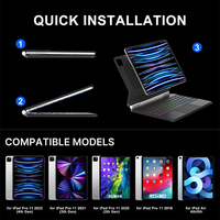 Étui clavier tablette OEM personnalisé avec logo et moule exclusif pour iPad 10.2/11/12.9/13 pouces avec emballage sur mesure, directement de l'usine