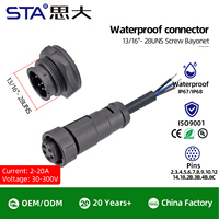 Connecteur étanche IP67 à clipser mâle-femelle pour montage sur site, pour éclairage LED extérieur, 2, 3, 4, 5, 6, 7, 8, 10, 12, 14, 18 broches