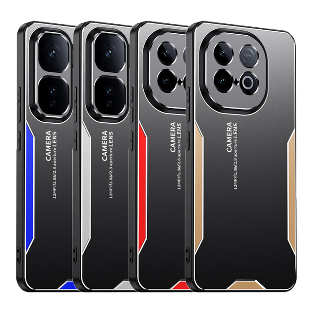 Aluminum Alloy Metal Protective Lens protection Phone Back Case for vivo IQOO Z10 Turbo / Neo10 Pro+ Silicone Bumper Matte Cover