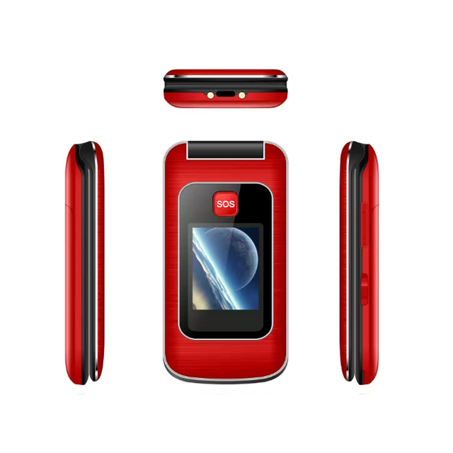 OEM 4G LTE Android 11 Dual SIM Big Button Flip Phone with 2.8" Touch Screen Dual Screen Design