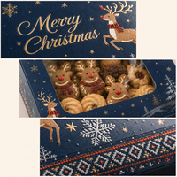 Boîte à biscuits de Noël personnalisée avec fenêtre pour gâteaux, cupcakes, pâtisseries, desserts, en papier kraft, pour fêtes de fin d'année, vente en gros