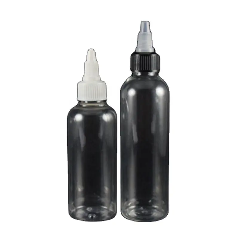 Büküm kap damlalıklı 4 oz pet şişe dövme yağı 100ml kapaklı şişe