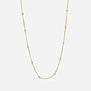 Delicate Gold Chain <b>Necklace</b> With Ball Design Stainless Steel Elegant Gift Jewelry For Women Fashion <b>Statement</b> Piece - Product Image 1