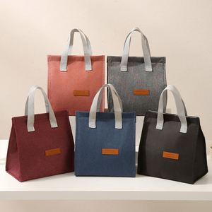 Fabric Thermal Meal <b>Box</b> Bag Insulated Lunch Tote Bag for Office Work - Product Image 1