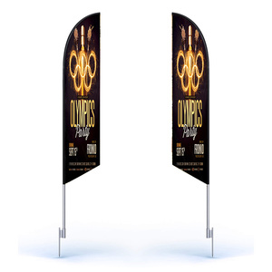 Biểu Ngữ Bay Cờ Quảng Cáo Sự Kiện Ngoài Trời Cột Cờ Sợi Thủy Tinh Nhôm In Hai Mặt Cờ Bãi Biển Lông Vũ Hình Giọt Nước Hình Chữ Nhật - Product Image 2