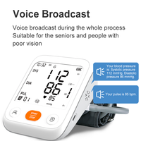 Sphygmomanomètre intelligent Bluetooth bras supérieur BP mètre à chiffres médicaux avec source d'alimentation électrique tensiomètre