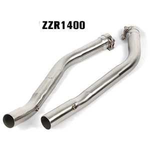 Tubo Intermedio para Motocicleta Kawasaki NINJA250 400 <span class=keywords><strong>ER6N</strong></span> Z750 800 900 1000, Color Plateado, <span class=keywords><strong>Azul</strong></span>, Morado, Titanio/Acero Inoxidable - Product Image 1