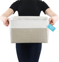 Boîtes de rangement pour vêtements en toile avec poignées en cuir, pour armoires, chambres à coucher, conteneurs multifonctionnels pliables de 10 à 20 L