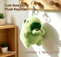 Jouets en peluche avocat mignons de 12 cm, poupée animal en peluche, capybara vibrant avec corde à tirer, jouet pour enfants, porte-clés lumineux