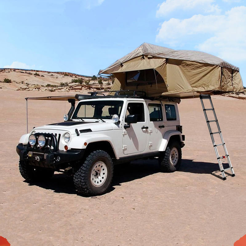 Outdoor Camper Rooftop Tent 3-4 Person Canvas off Road Camping Car 4x4 ...