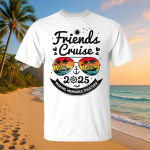 Camiseta de Grupo Friends Cruise 2025, Diseño Vintage para Vacaciones en la Playa, Creando Recuerdos Juntos - Product Image 3