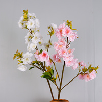 Branche de cerisier artificielle en tissu, faite à la main, pour vase de sol, arche de mariage, arrangement floral de fête