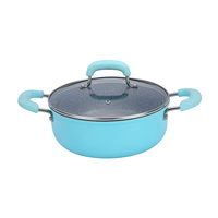 Ensemble de marmites de cuisson en aluminium de haute qualité revêtement antiadhésif poêle à frire casserole ensembles d'ustensiles de cuisine Logo personnalisé fond de CD ustensiles de cuisine en gros